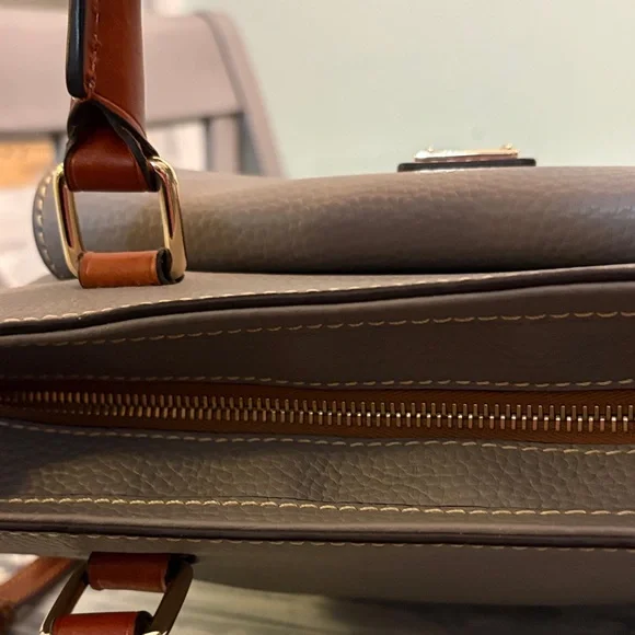 DOONEY & BOURKE  Large Leather LEISURE Shopper Tote Bag Handbag NEW GRAY - Picture 7 of 12